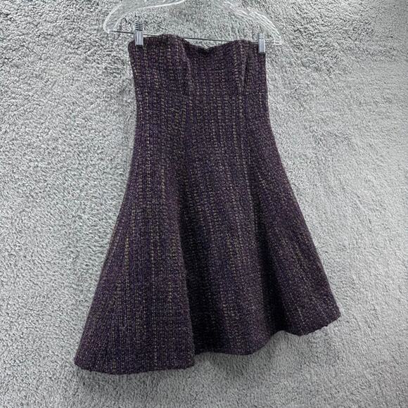 Nanette Lepore Size 0 Purple Strapless Dress Wool Blend Lined Formal Party - Picture 3 of 12